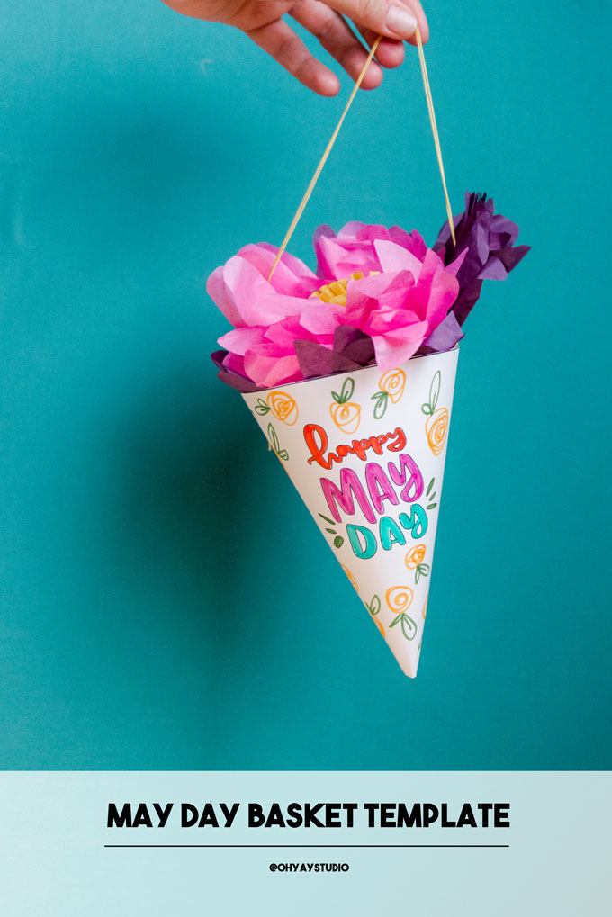 An easy May Day basket template + HAPPY MAY DAY! ) oh yay studio