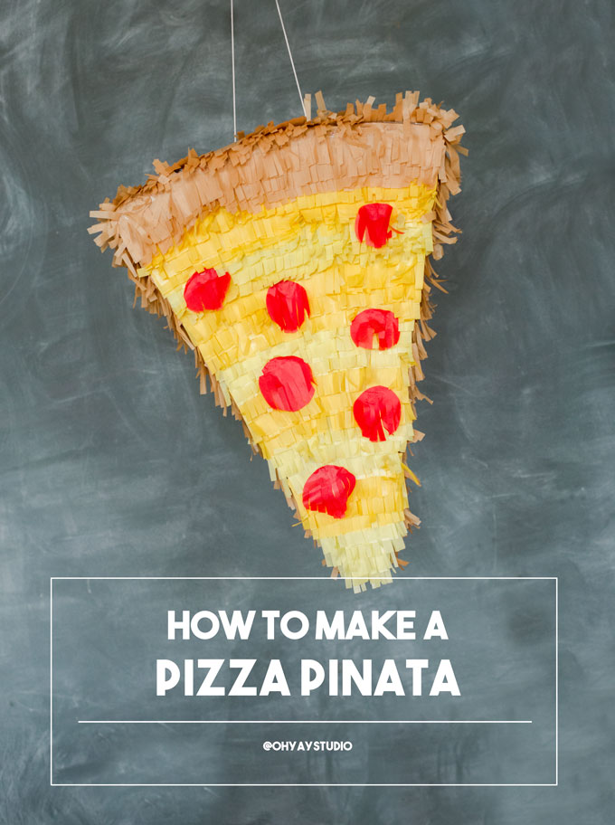 how to make a pizza pinta, pizza pinata, how to make a pinata, pizza birthday party, pizza decor, tissue paper pizza, pizza birthday party, toddler birthday ideas