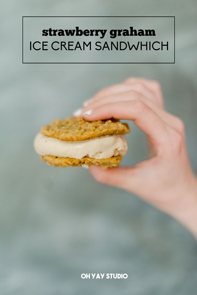 ice cream sandwich recipe , homemade ice cream sandwich, homemade strawberry ice cream, graham cracker cookie, strawberry ice cream sandwich, easy ice cream sandwich recipe 