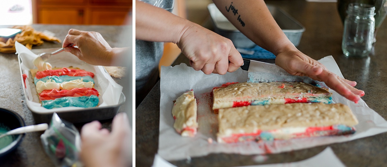 fourth of july dessert, fourth of july ice cream sandwich, ice cream sandwich recipe, fourth of july ice cream sandwich easy, red white and blue ice cream, blondie ice cream sandwich recipe, ice cream sammie, oh yay emily steffen