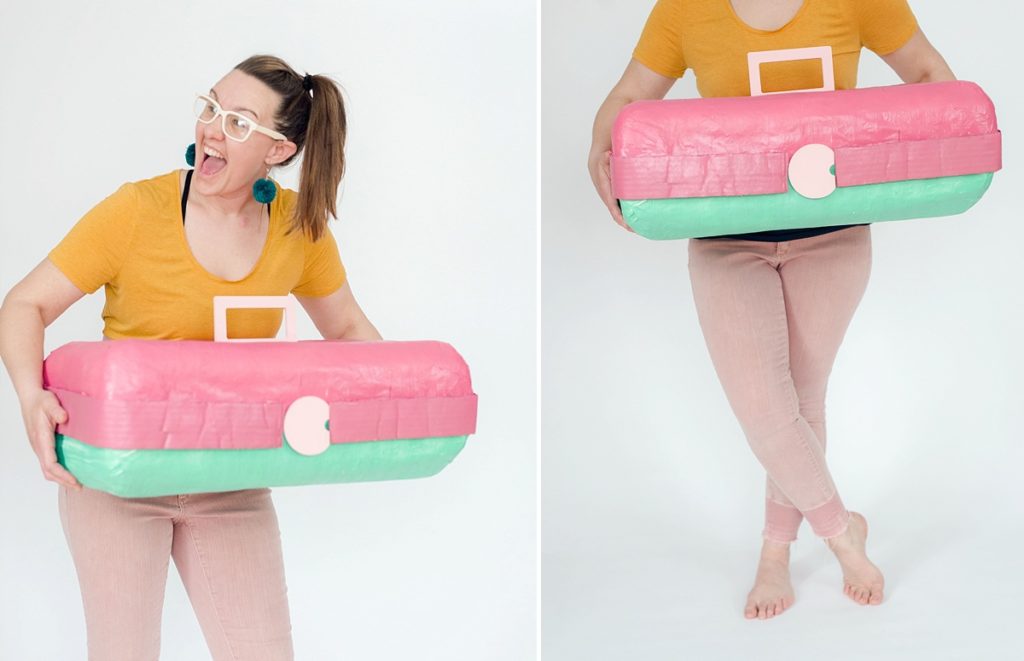 How to make a caboodle costume, caboodle costume DIY, costume DIY, oh yay costume challenge, emily steffen costumes, paper mâché costume, DIY paper mâché costume, 80s inspired costume