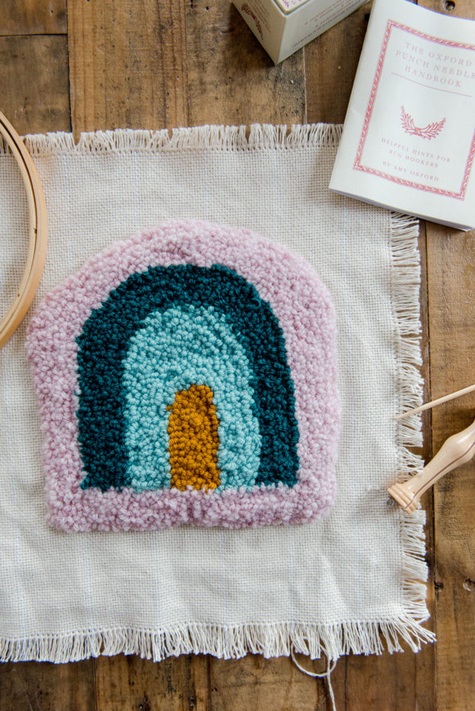 How to punch needle + my first mini-rainbow pillow project! – oh