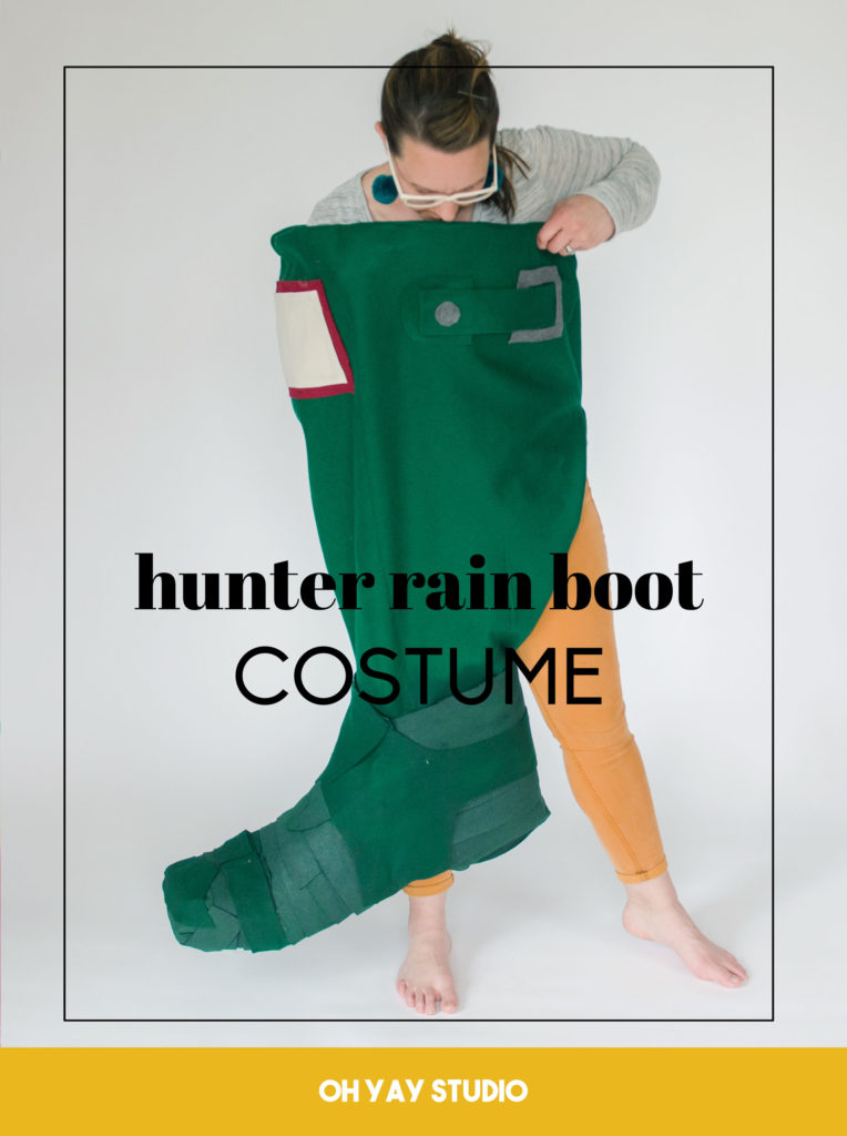 hunter boot costume, boot costume, how to make a hunter boot, fabric paper mache, how to fabric paper mache, paper mache out of fabric, easy costume DIY, handmade costume, handmade halloween