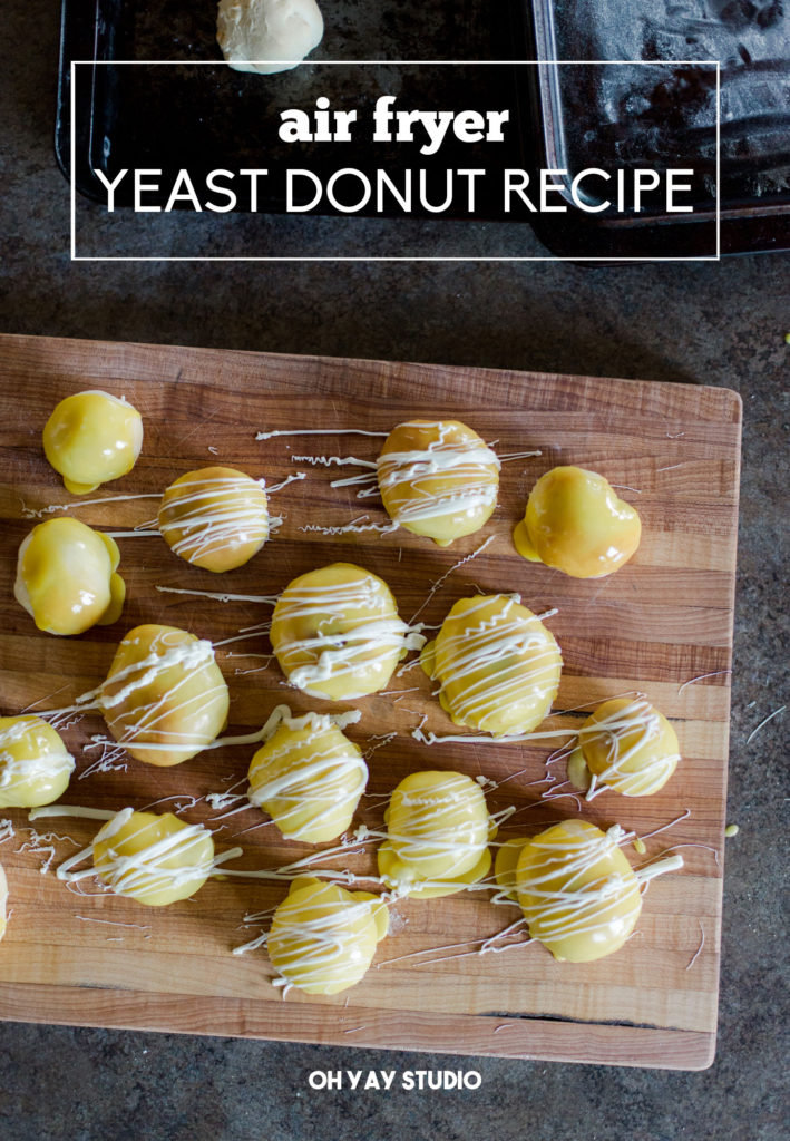how to make yeast air fryer donuts, air fryer donut recipe, air fryer yeast donut recipe, homemade donuts, how to make homemade donuts, lemon donut glaze