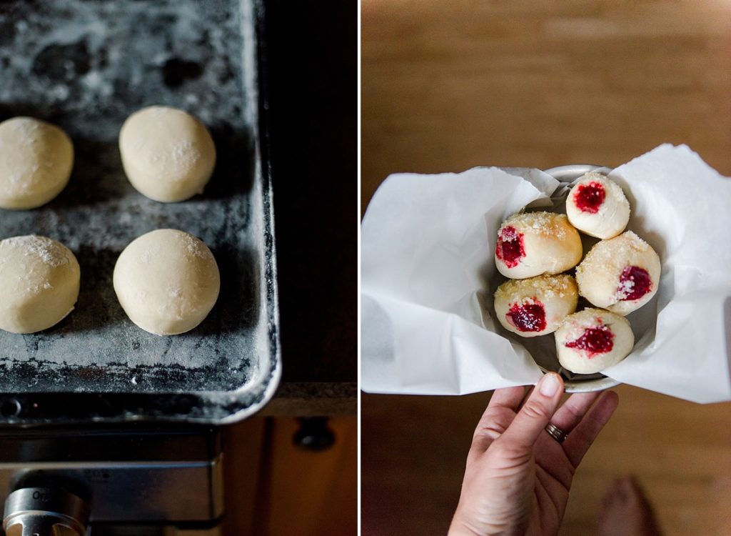 air fryer yeast donuts, raspberry filled donuts, how to make homemade air fryer yeast donuts, yeast donut recipe