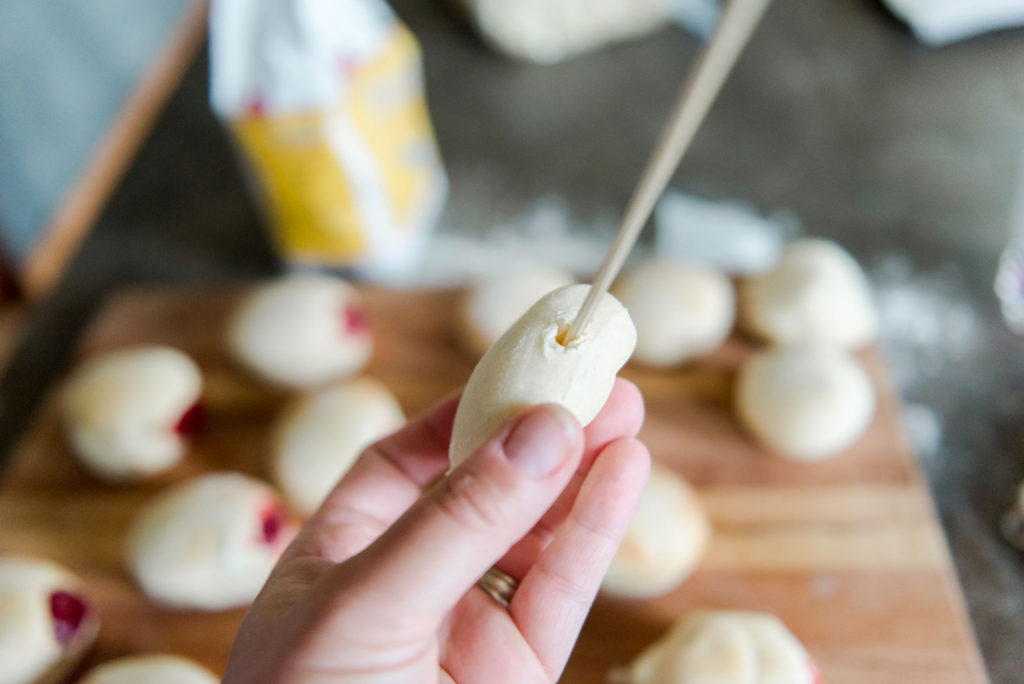 air fryer yeast donuts, raspberry filled donuts, how to make homemade air fryer yeast donuts, yeast donut recipe