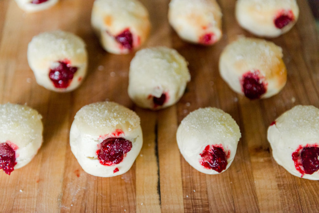 air fryer yeast donuts, raspberry filled donuts, how to make homemade air fryer yeast donuts, yeast donut recipe