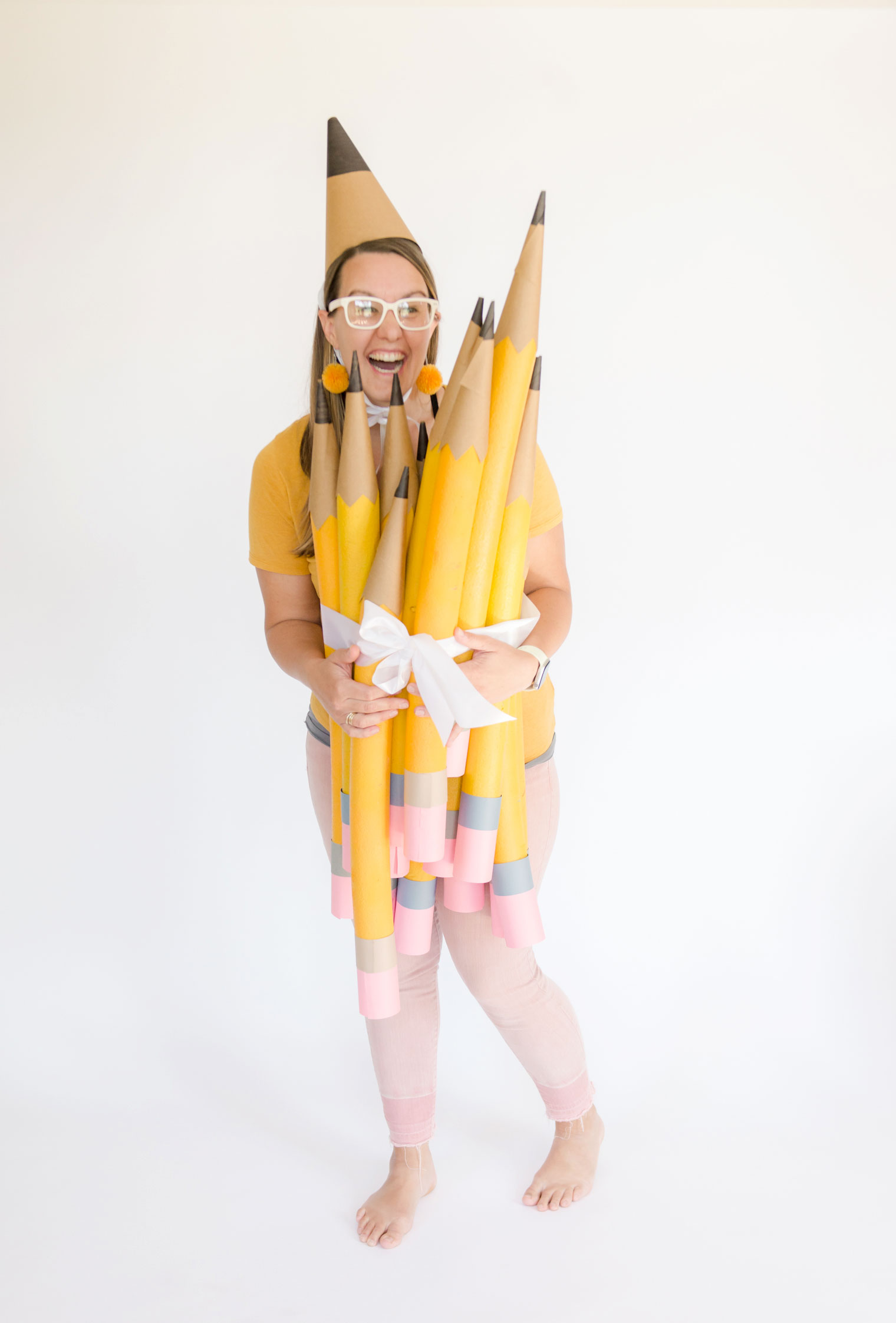 how to make large pencils out of pool noodles, large teacher pencils from pool noodles, large pool noodle crafts, pool noodle pencils