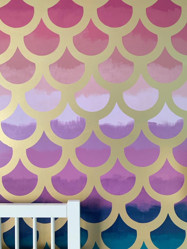 How to paint a mermaid scale mural wall (to hopefully make a 4 year old ...
