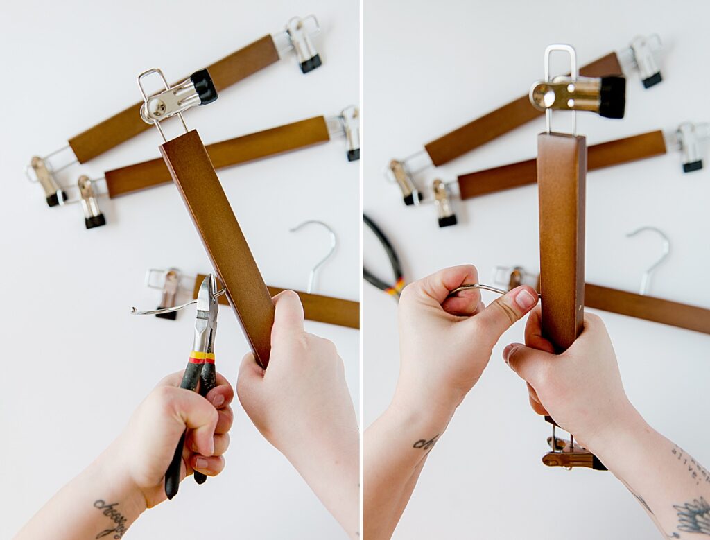 how to use a pants hanger for hanging prints, pants hanger hack for hanging wall prints, hanger hacks, ikea hanger hacks