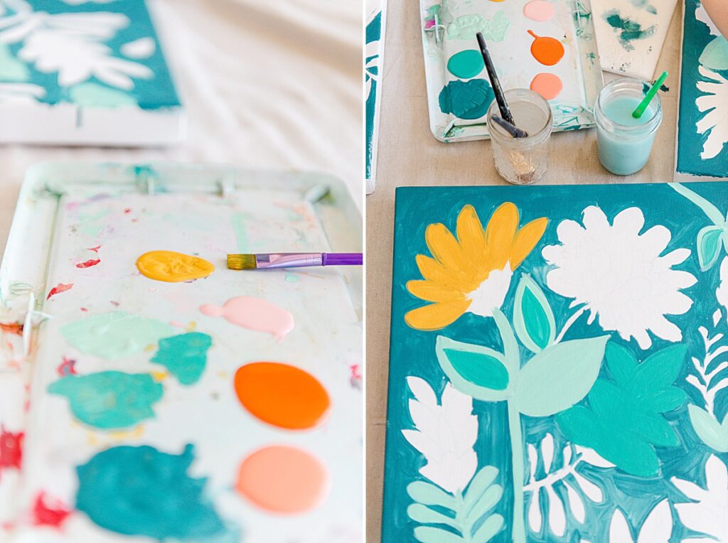 DIY floral paint by number, floral paint by number, at home paint by number, free paint by number, DIY paint by number