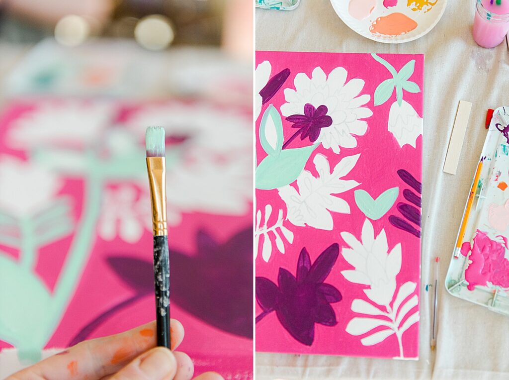 DIY floral paint by number, floral paint by number, at home paint by number, free paint by number, DIY paint by number