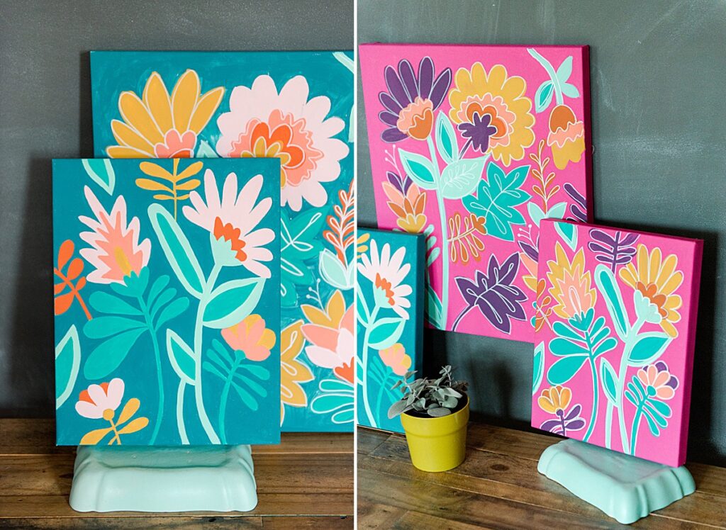 colorful floral paint by number diy free download