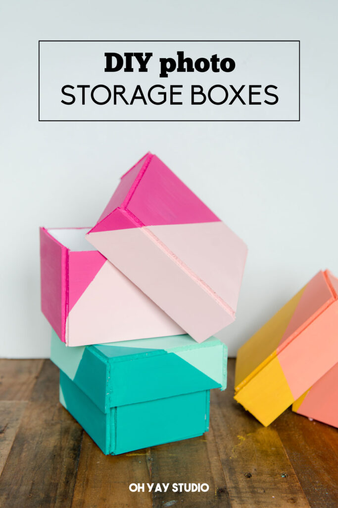 how to make a photo storage box, colorful photo storage box idea, how to make a photo storage box