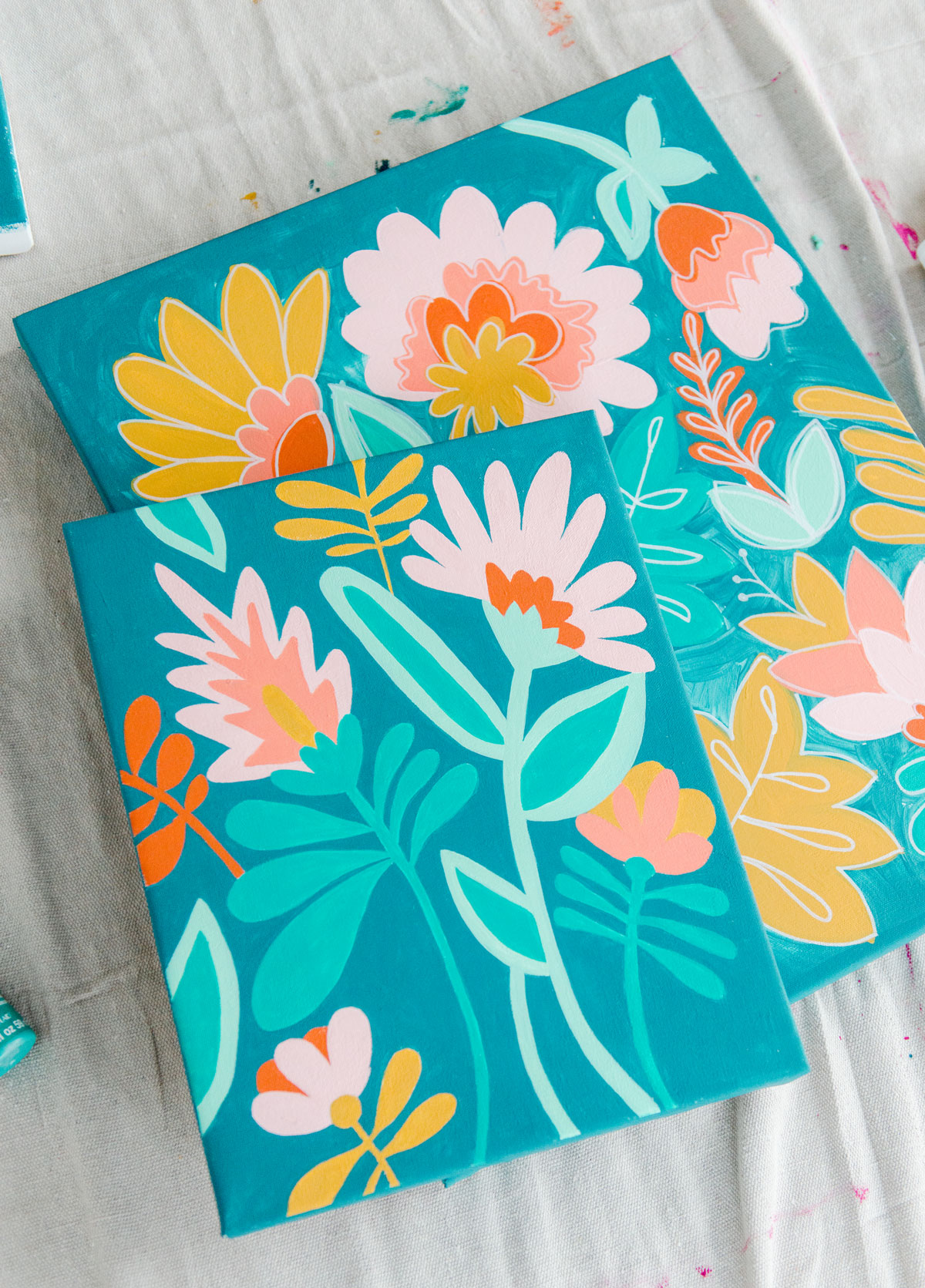 Floral paint by number – a colorful DIY!