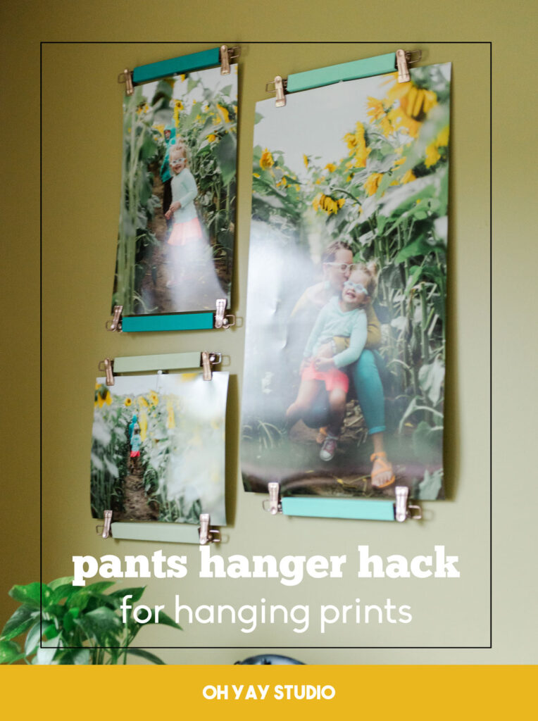 how to use a pants hanger for hanging prints, pants hanger hack for hanging wall prints, hanger hacks, ikea hanger hacks