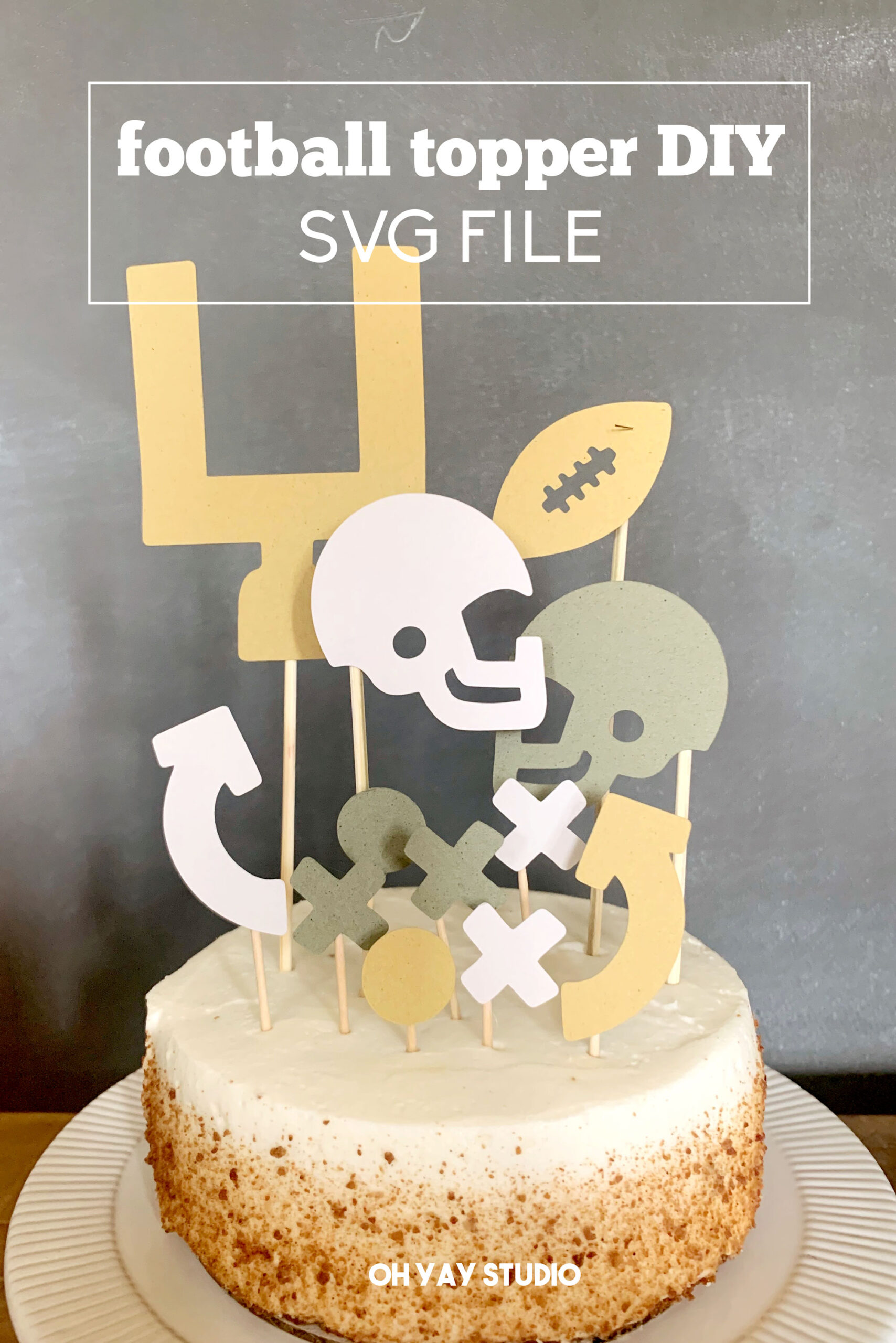 Football Cake Topper Svg Cut File For Cricut