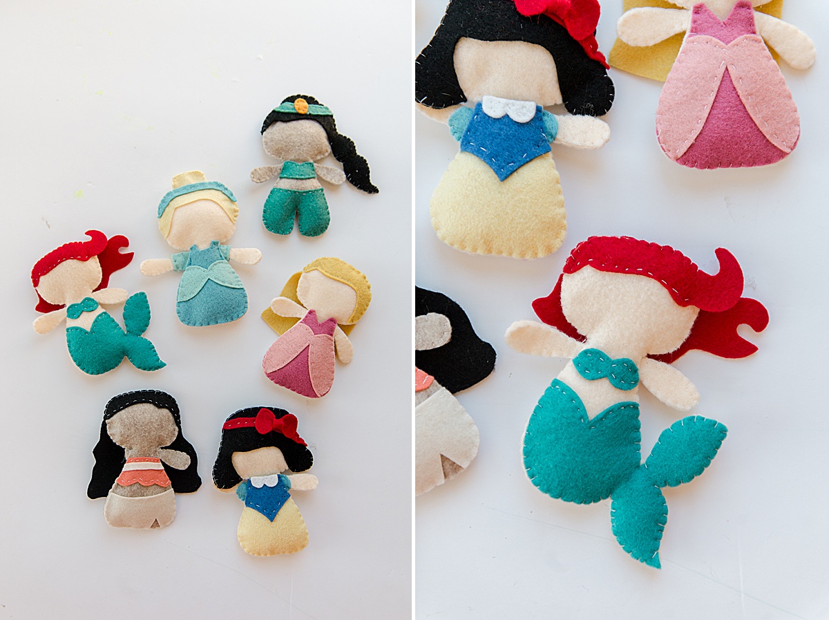 how to make disney princess plushies, disney princess plushies, disney stuffies, moana plushie, jasmine plushie, cinderella plush, snow white plush