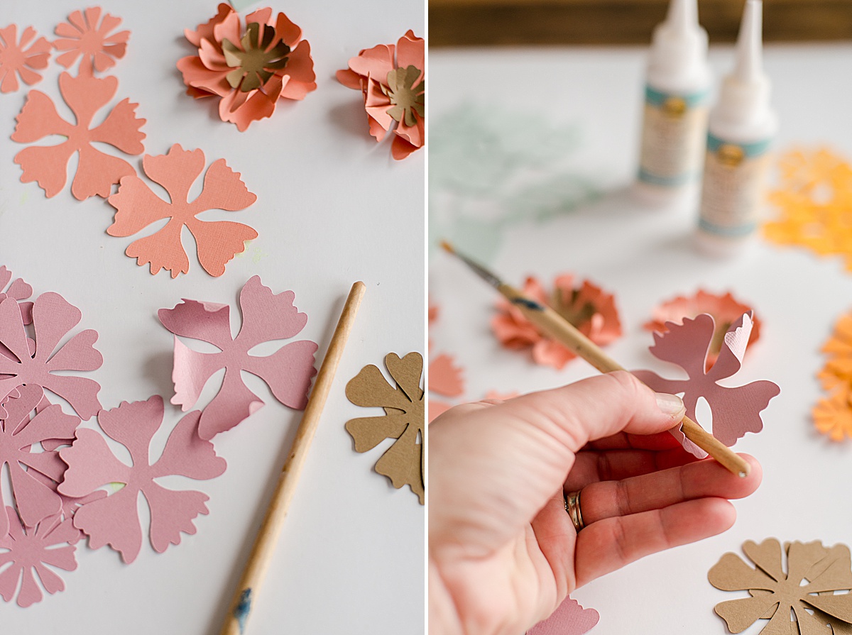 how to make paper flowers, paper flower SVG file, paper flower frame, recycled paper flower frame DIY, paper DIY frame, paper flowers, Aleenes memory glue, Aleenes glue