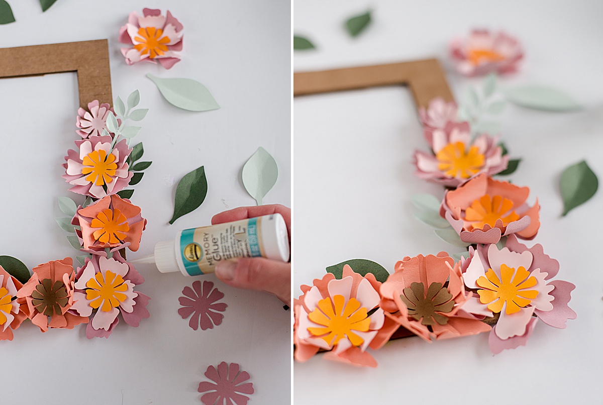 how to make paper flowers, paper flower SVG file, paper flower frame, recycled paper flower frame DIY, paper DIY frame, paper flowers, Aleenes memory glue, Aleenes glue