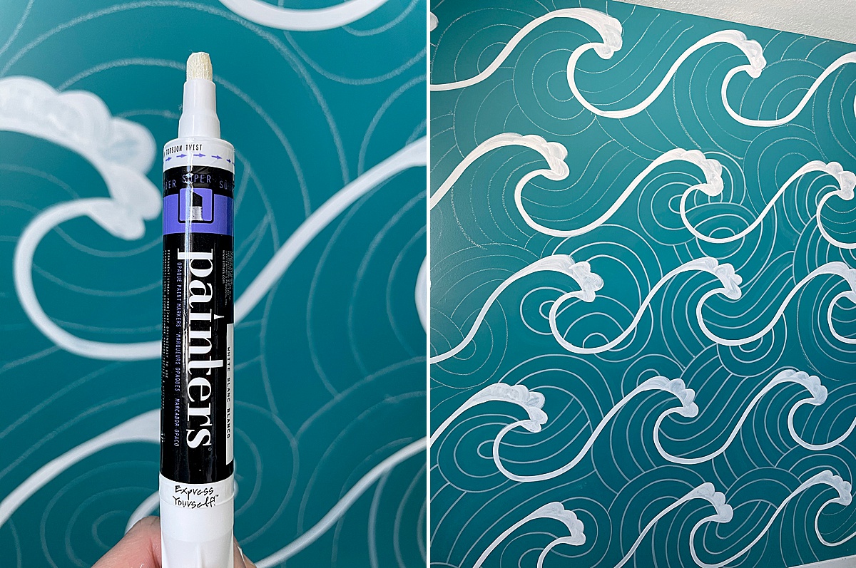  Wave mural DIY, how to paint a beachy mural, how to paint a wave mural, beach mural DIY, how to paint a mural
