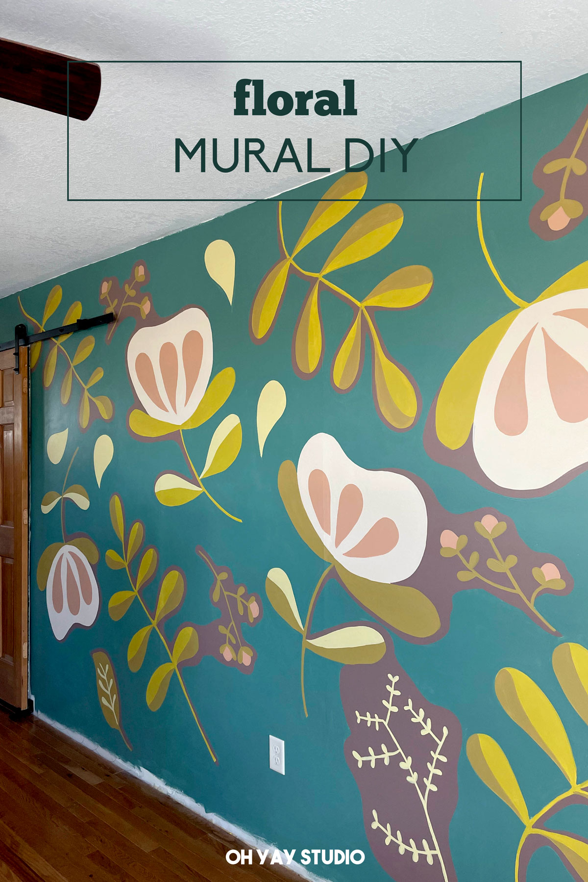 Floral playroom mural, Home mural, Floral painting, flower mural, flower mural DIY