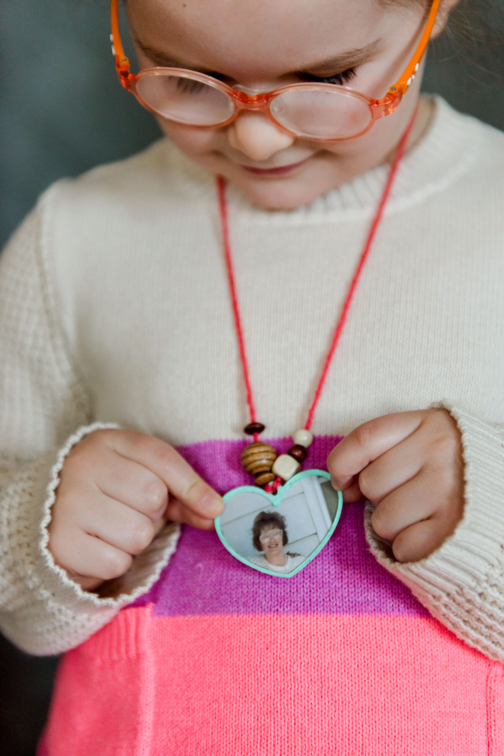 Recycled cardboard Mother’s Day locket!