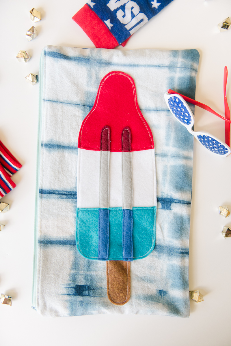 Bomb pop popsicle zipper pouch for the 4th of July! :)