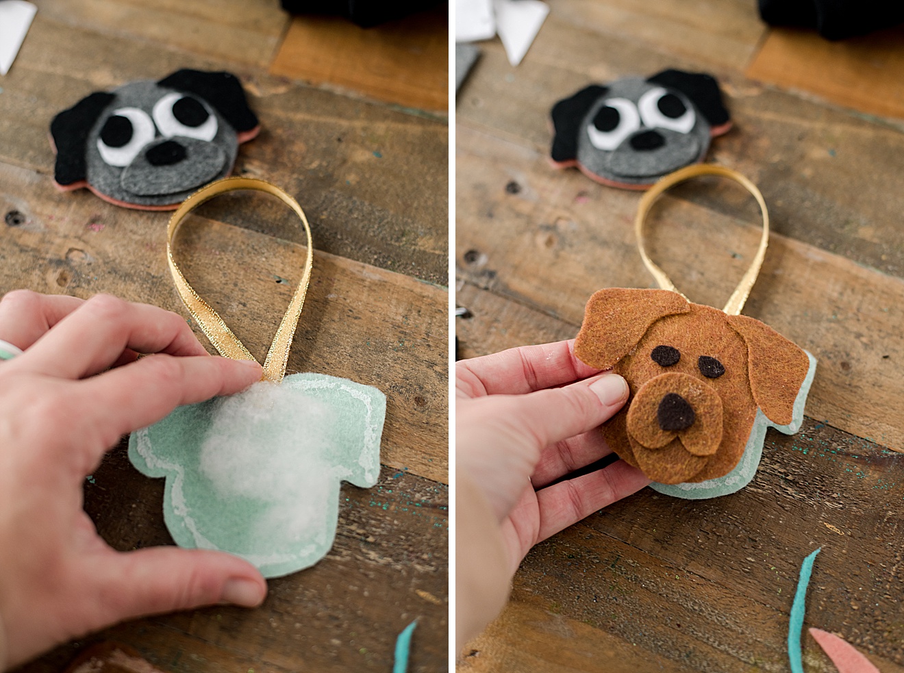 Plush Felt Dog Christmas ornament or stocking tag :) – oh yay studio –  Color + Painting + Making + Everyday celebrating