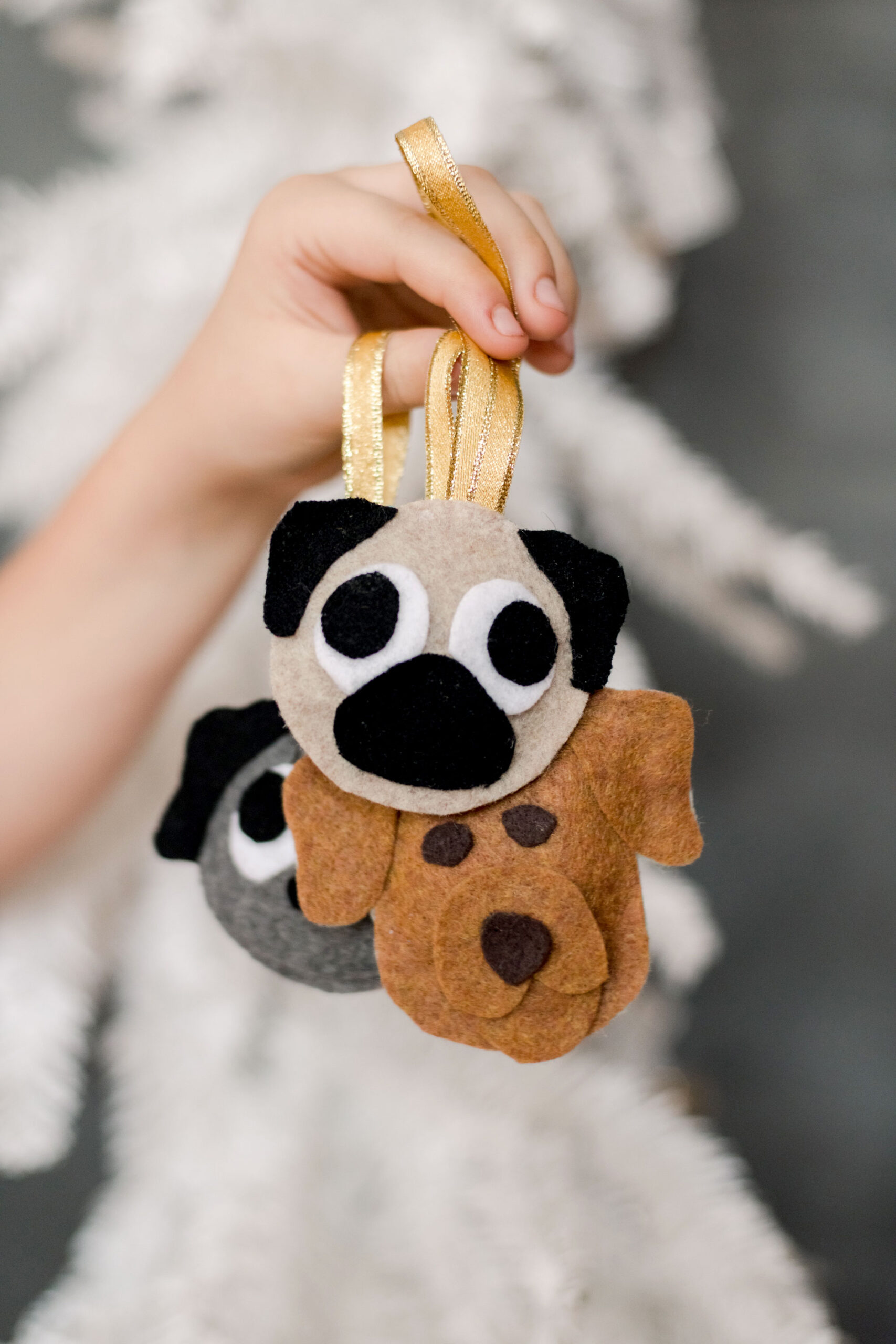 Plush Felt Dog Christmas ornament or stocking tag :) – oh yay