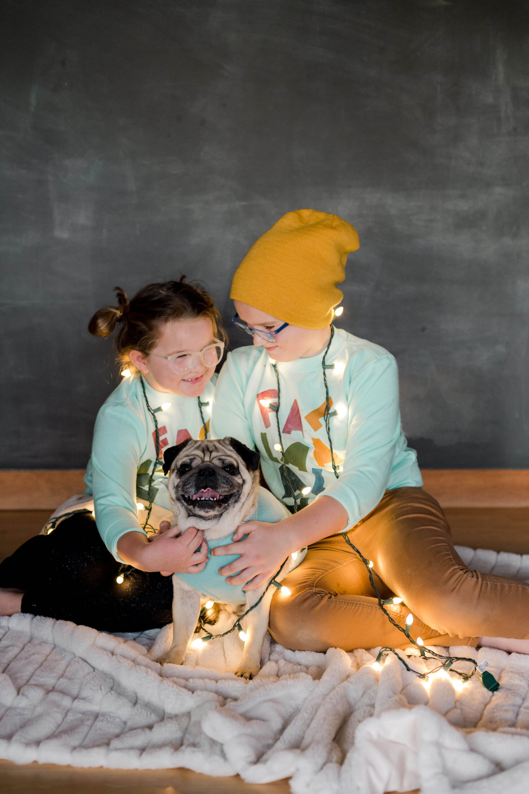 matching holiday sweatshirt tutorial, painted holiday sweatshirts, fabric paint shirts, matching family shirt idea, matching family shirt DIY