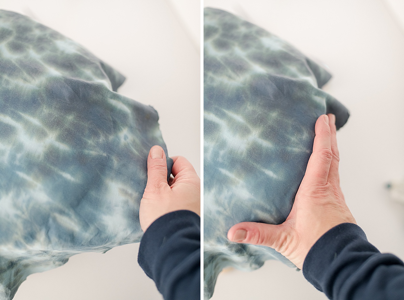 Shibori inspired footstool recovering, how to recover a footstool, shibori inspired tie dye DIY, Shibori inspired dye, how to shibori dye a footstool