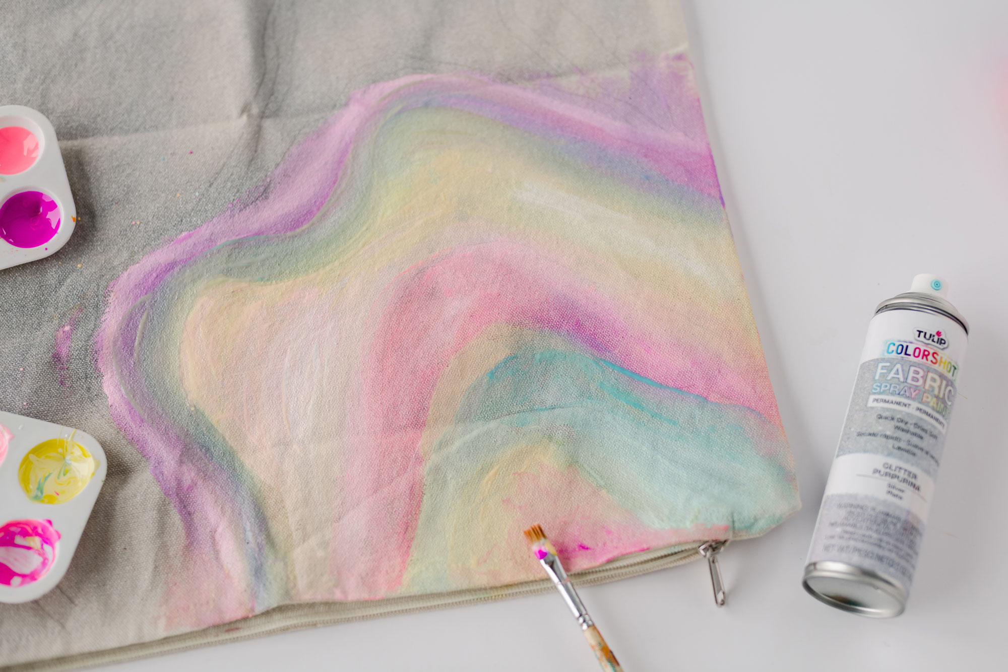 Holographic inspired painted pillow DIY – oh yay studio – Color + Painting  + Making + Everyday celebrating