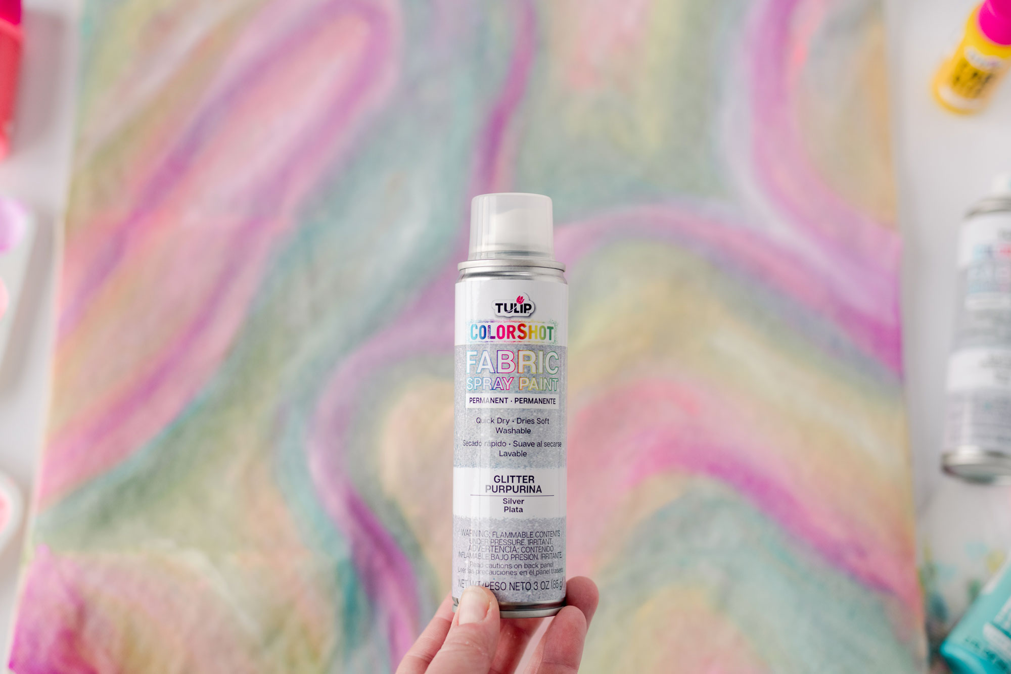 DIY How to SPRAY PAINT a Fabric, Glitter, Make Waterproof 