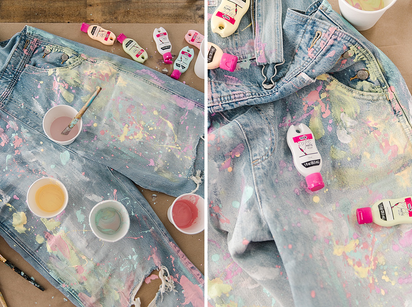 How To Splatter Paint Jeans – Tulip Color Crafts