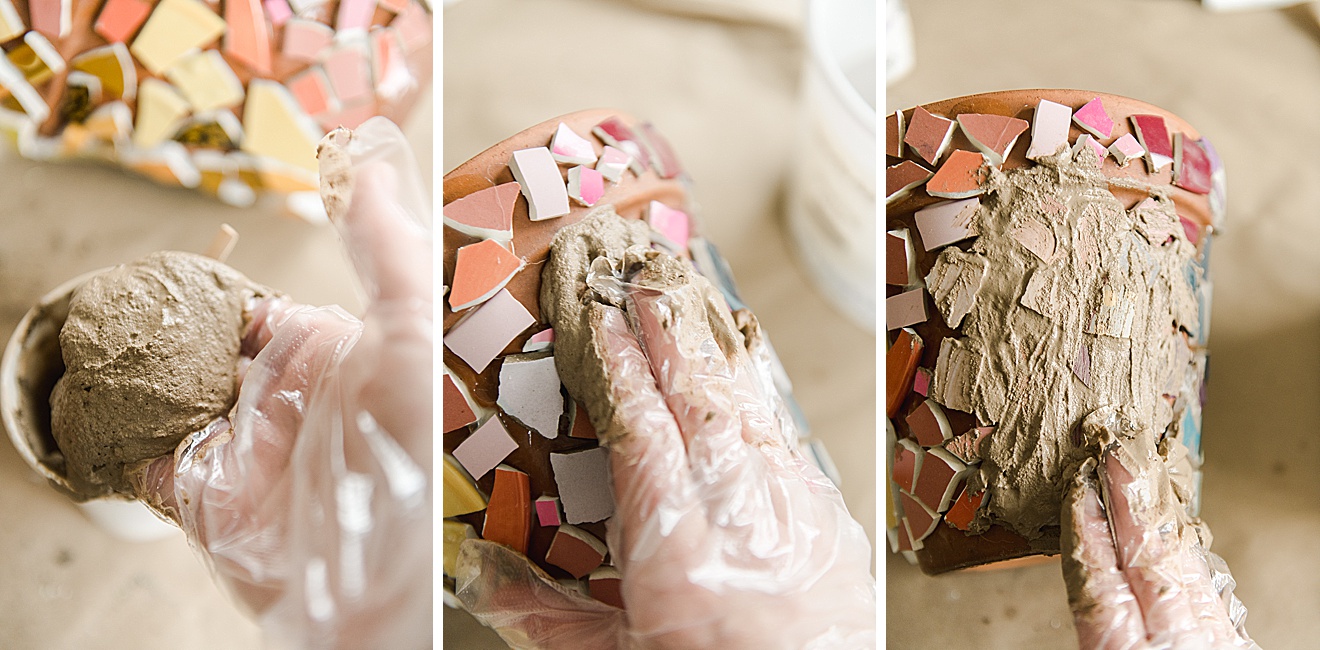 how to do a ceramic mosaic pot, Mosaic pot DIY, ceramic mosaic pot, Earth day DIY ideas, how to make a mosaic, Easy mosaic, Beginner mosaic post DIY