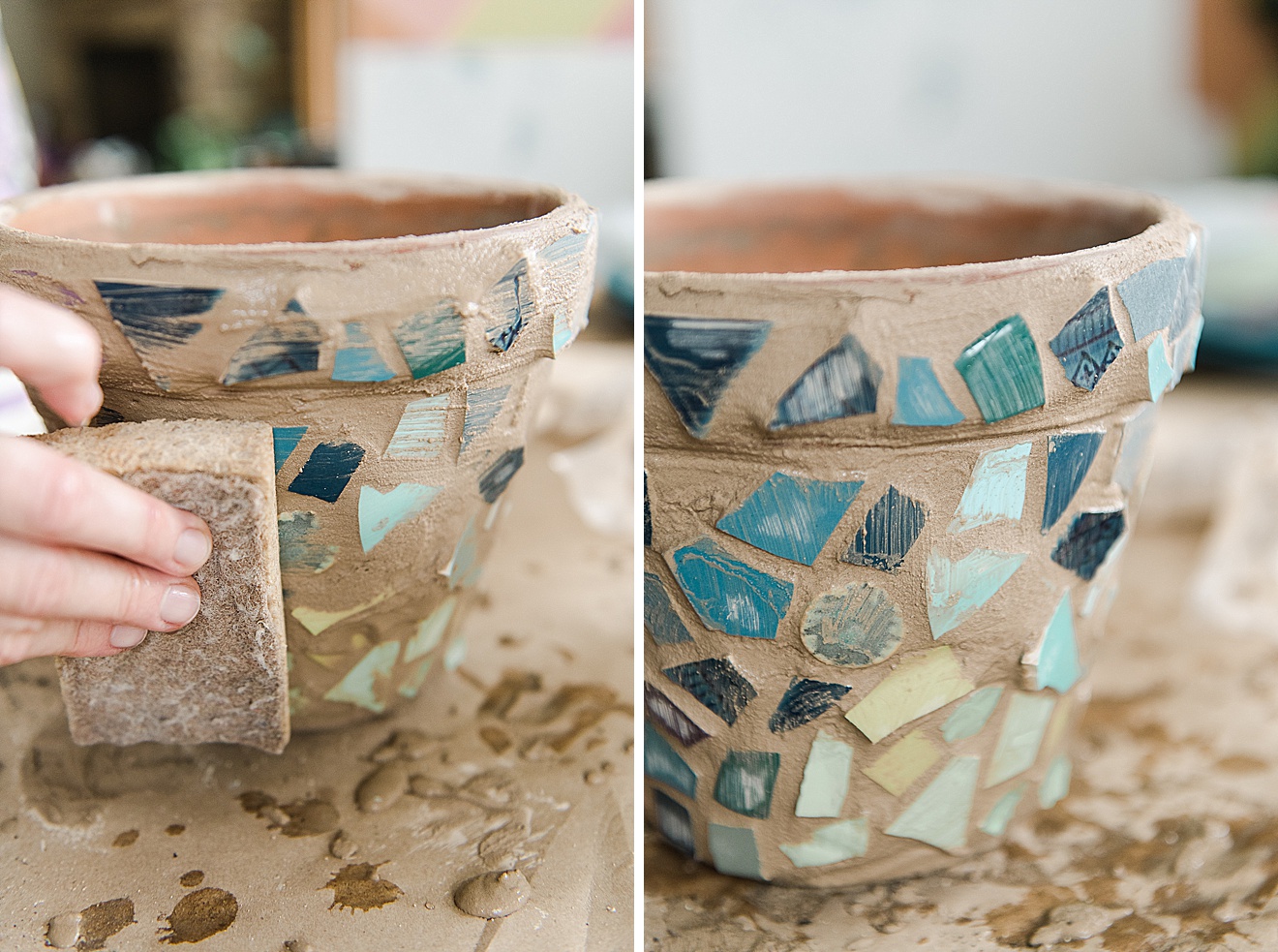 how to do a ceramic mosaic pot, Mosaic pot DIY, ceramic mosaic pot, Earth day DIY ideas, how to make a mosaic, Easy mosaic, Beginner mosaic post DIY