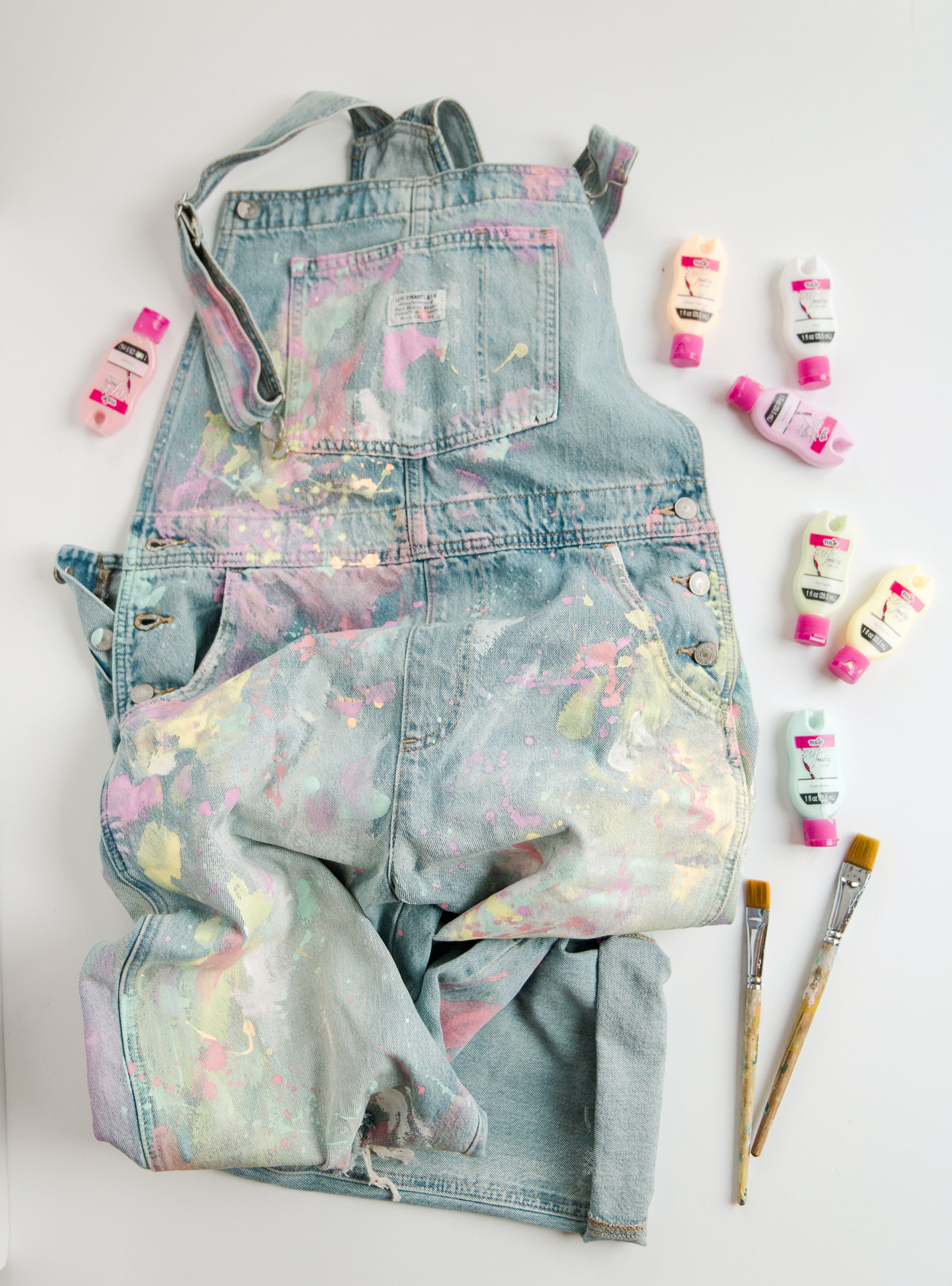 Splatter painted overall DIY oh yay studio Color Painting