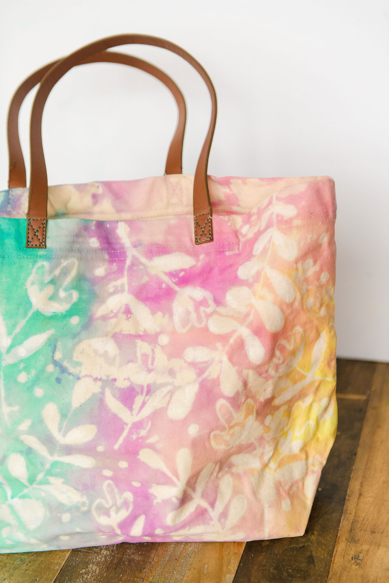 Colorful spring tie dye tote bag oh yay studio Color Painting Making Everyday celebrating