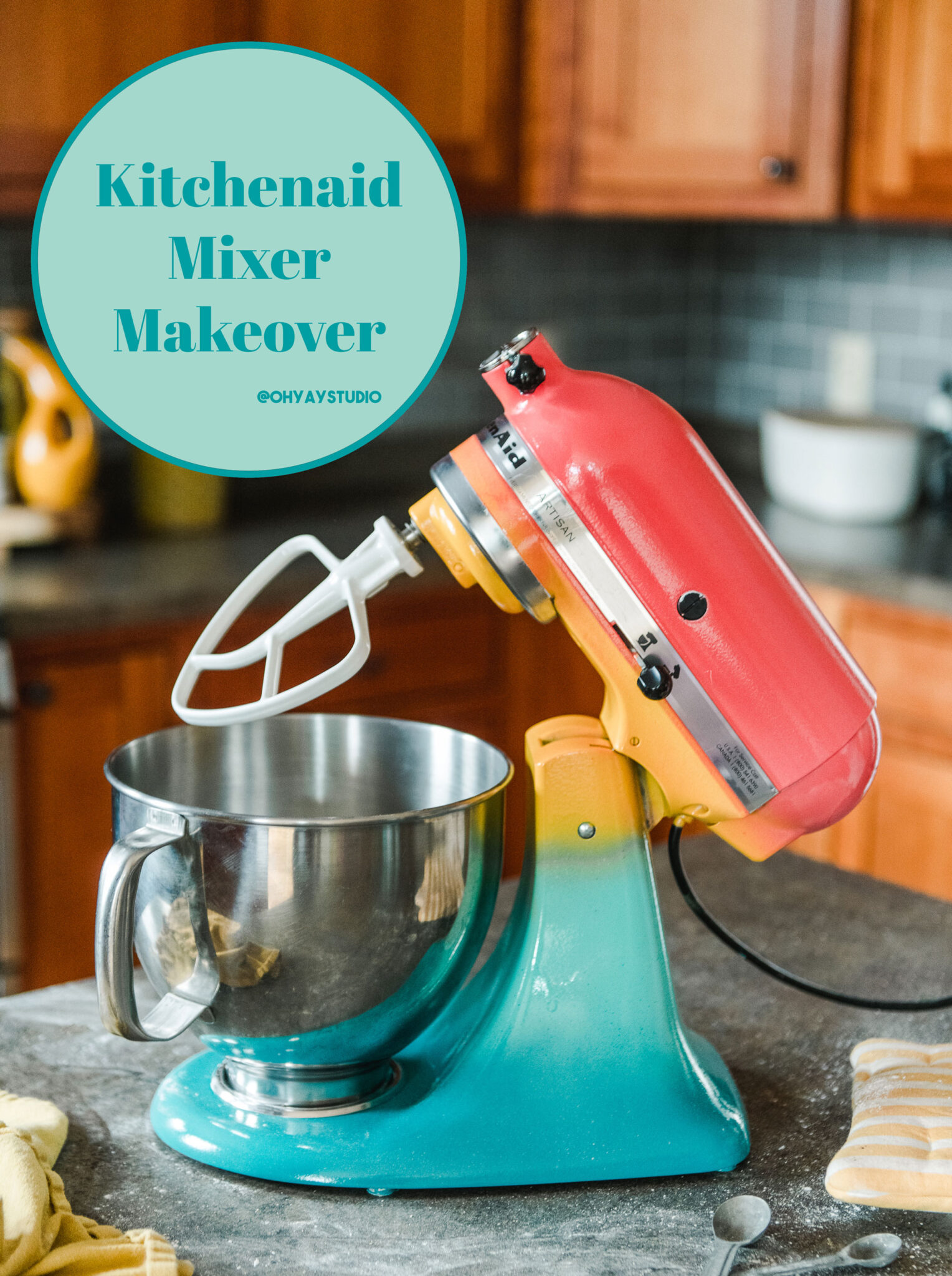 How To Paint Your Kitchenaid Mixer Oh Yay Studio Color Painting   Kitchenaid Mixer Makeover Oh Yay Studio Pin 1528x2048 