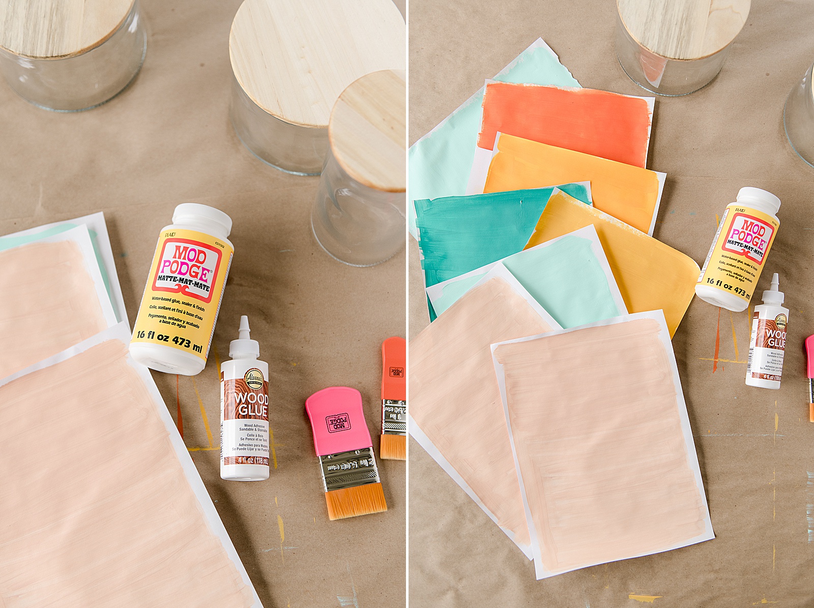 Colorful container, colorful kitchen container, colorful storage container diy, mod podge container, DIY mod podge container, DIY colorful container