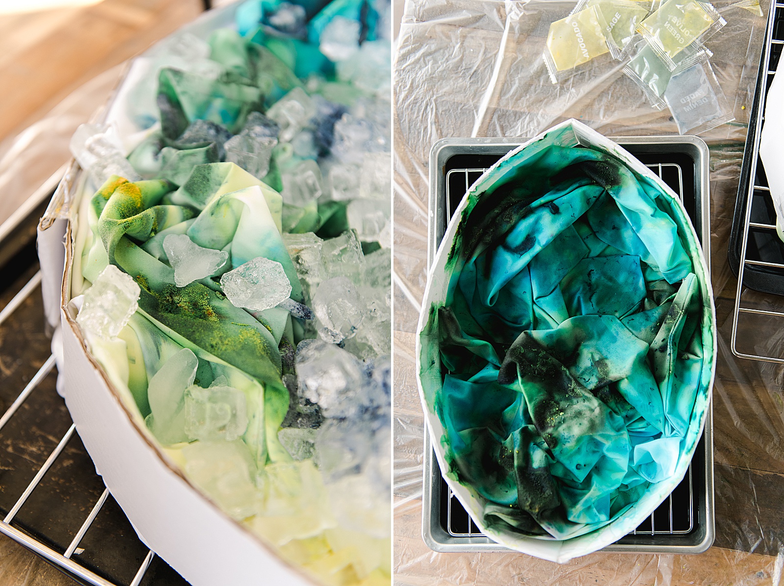 ice dye bedding, tie dye bedding, how to ice dye, ice dye DIY, how to ice dye Tulip, How to use Tulip dye, How to tie dye big items, oh yay studio tie dye 