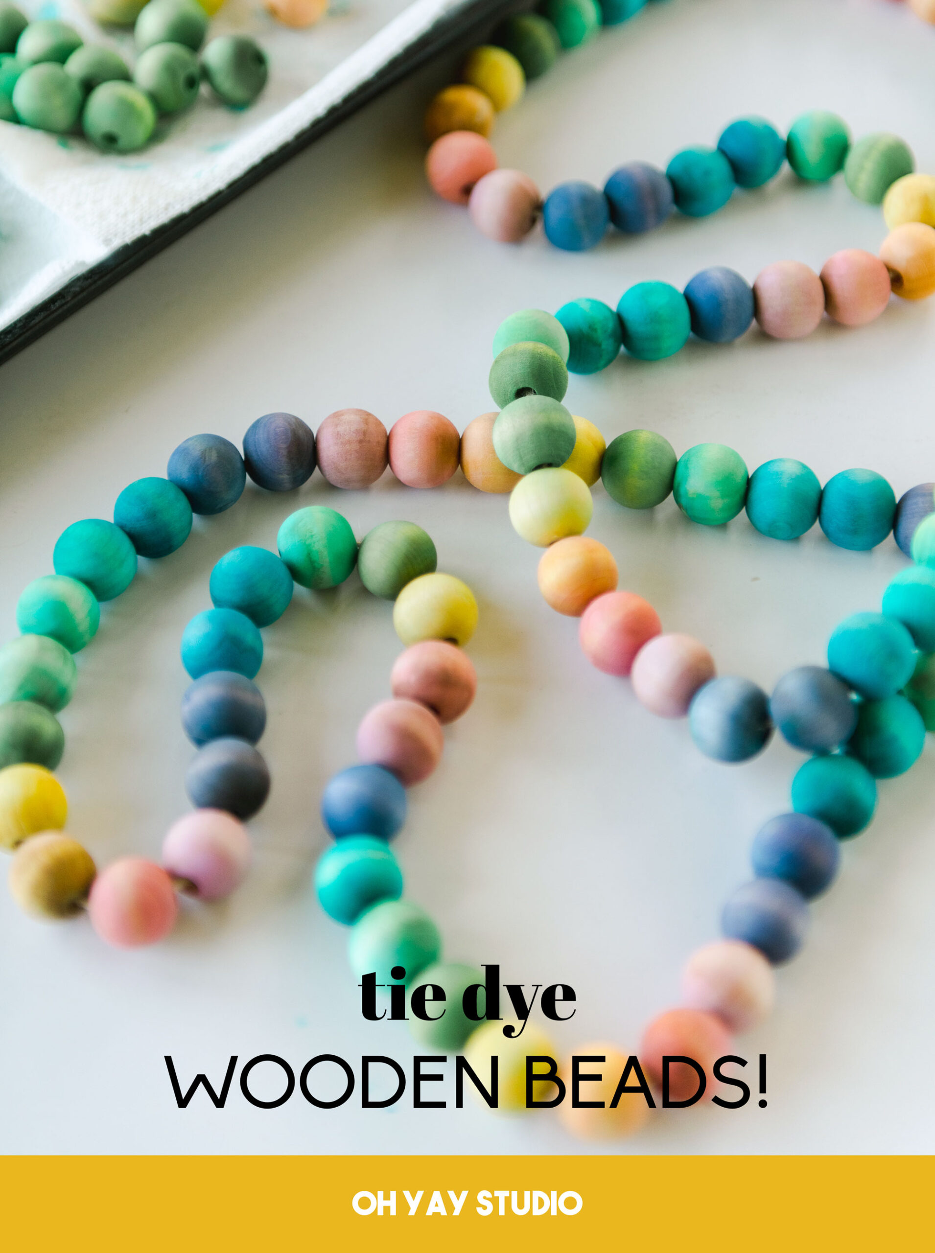 DIY Painted Wood Bead Garland