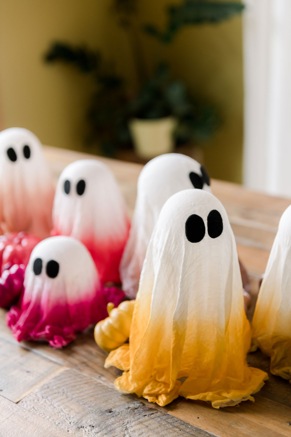 Colorful Halloween Cheesecloth Ghosts