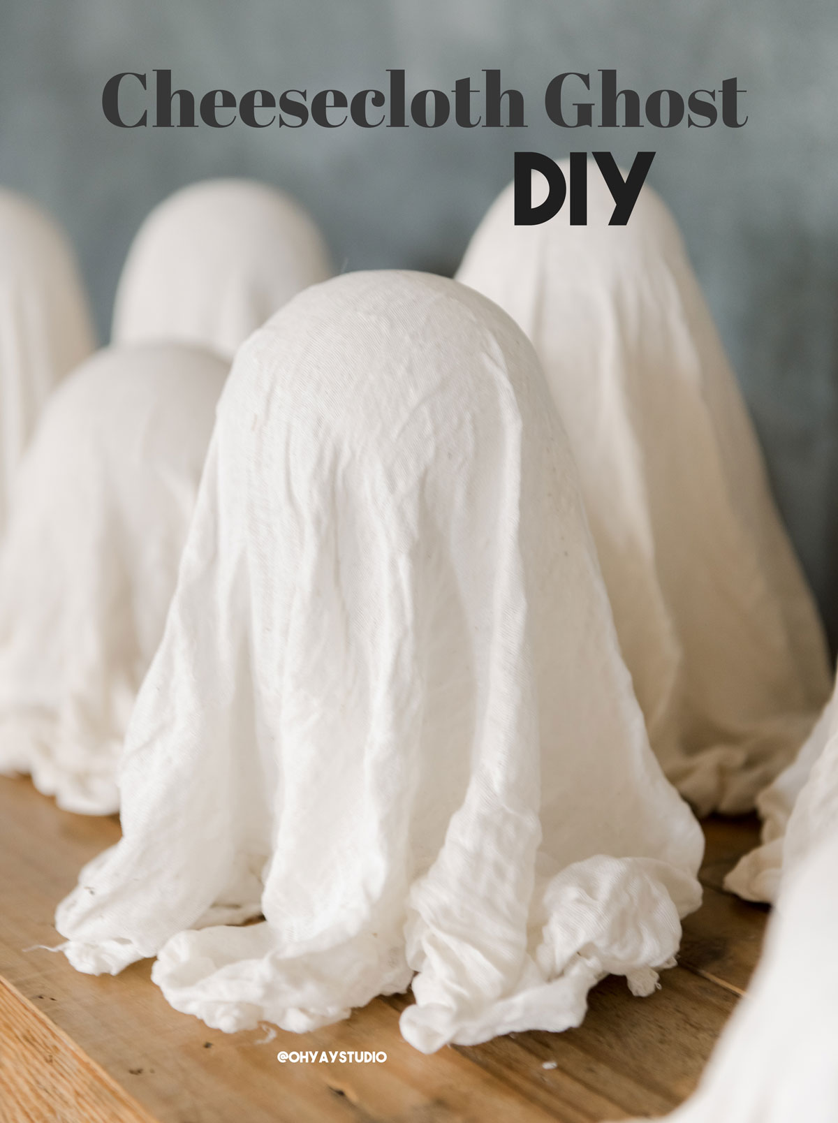 How to make cheesecloth ghosts, cheesecloth ghost DIY, how to make cheesecloth ghosts with glue, glue to make cheesecloth ghosts, handmade cheesecloth ghosts