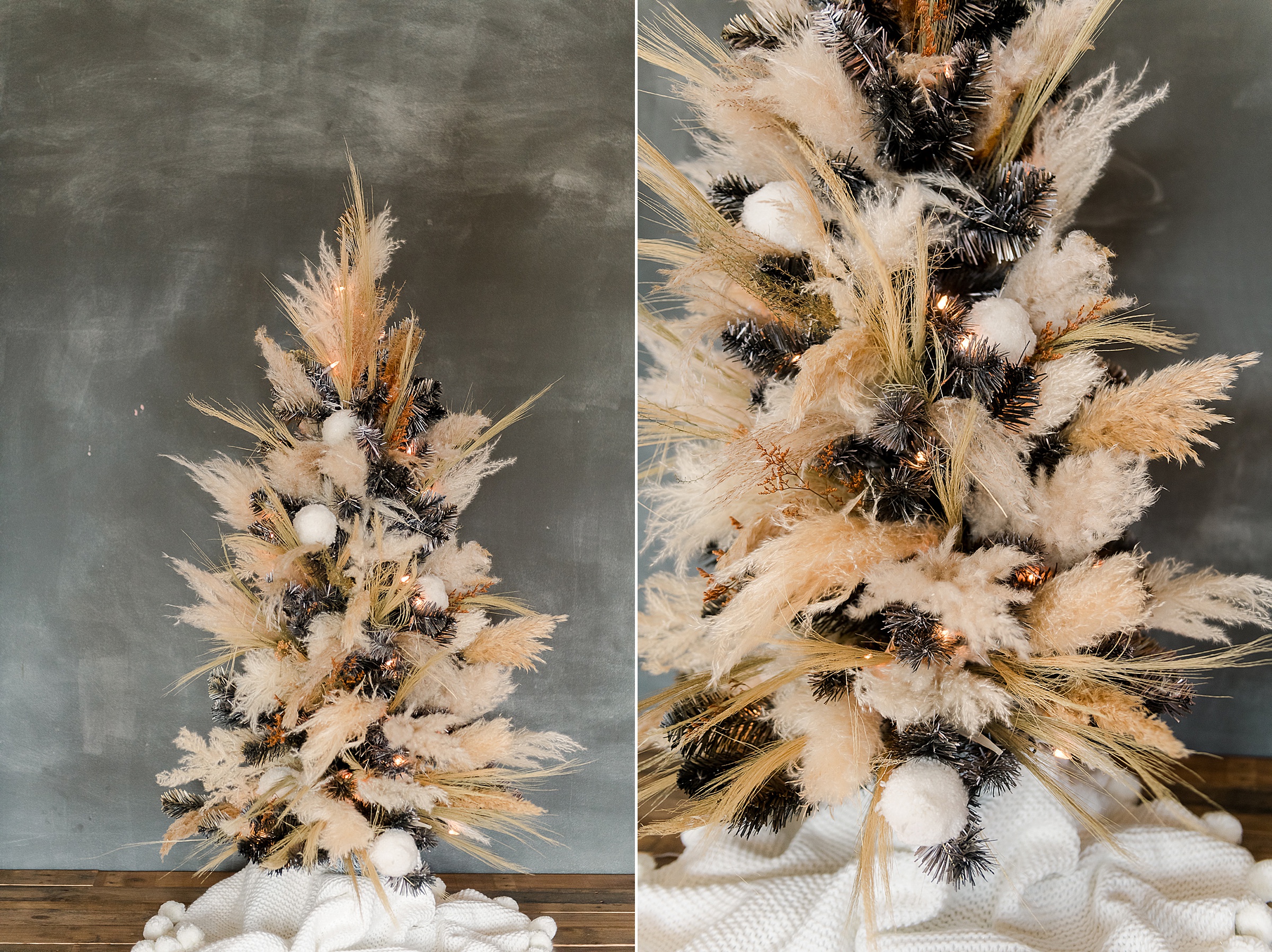 Pampas grass christmas tree, pampas grass DIY christmas tree, how to make a pampas grass tree, pampas grass christmas decor, boho christmas decor