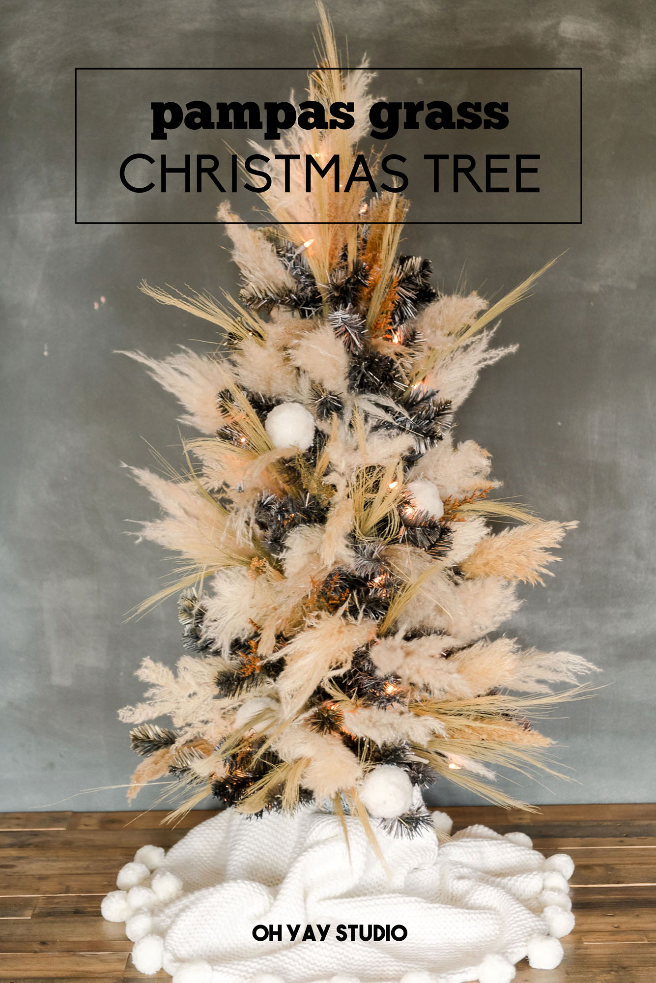 Pampas grass christmas tree, pampas grass DIY christmas tree, how to make a pampas grass tree, pampas grass christmas decor, boho christmas decor