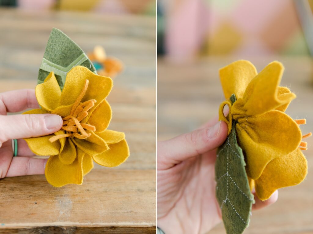 How to make felt flowers, making felt flowers look realistic, sewn felt flowers, sewing felt flowers, easy felt flowers, sewn felt flowers, felt flower crown, felt flower garland