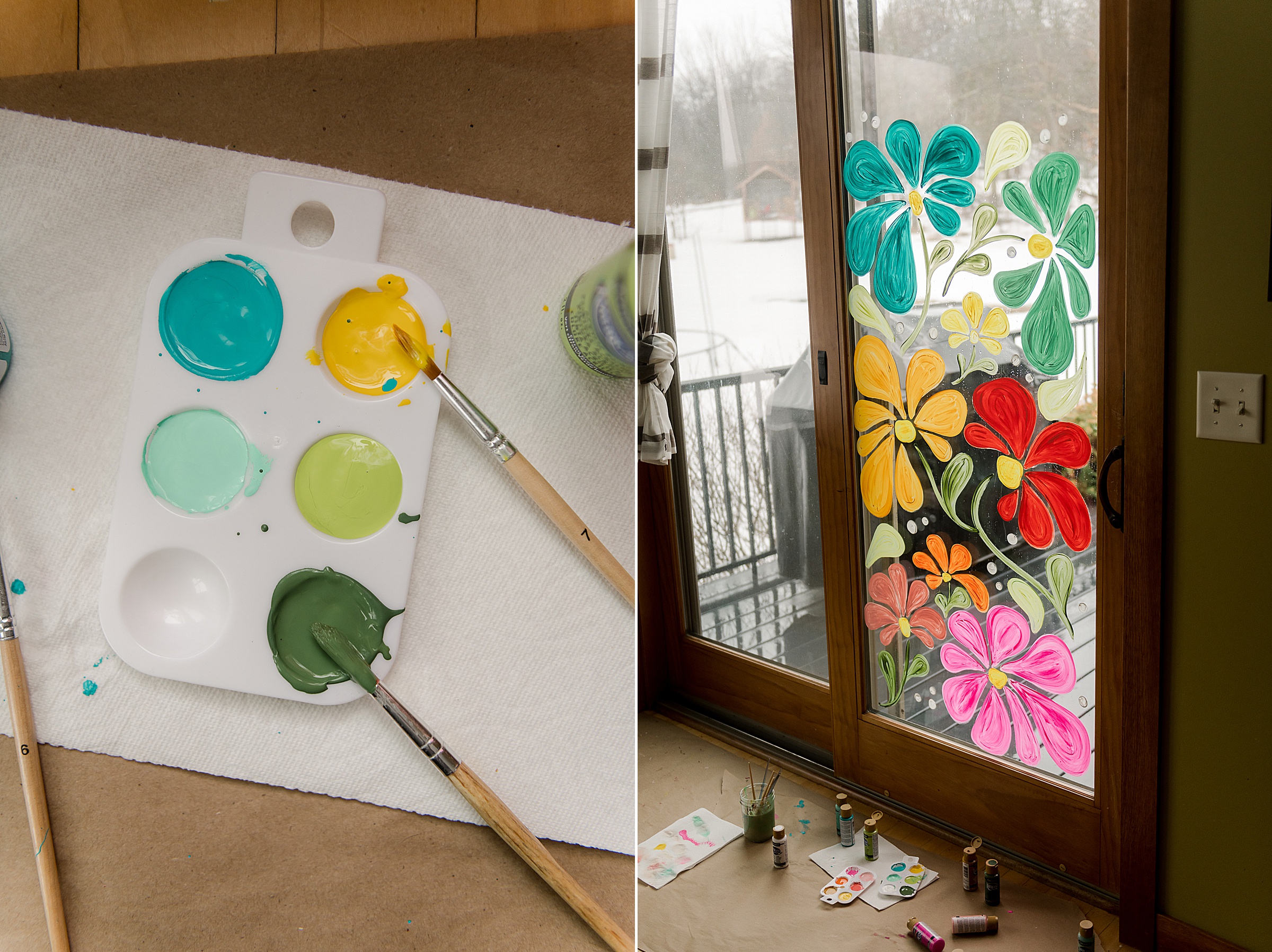 How to a paint on interior windows, Acrylic painted windows, How to use acrylic paint to paint on windows, painting on home windows, what paint to use on windows