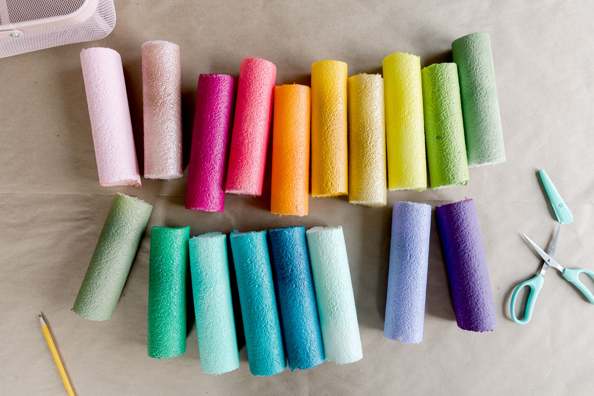 How to make colored pencils from pool noodles, pool noodle crafts, teacher decor, classroom decor ideas, how to make pencils from pool noodles